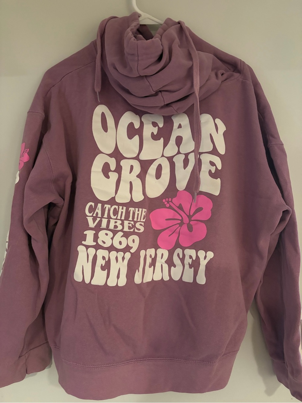 Ocean Grove New Jersey Graphic Hoodie - Purple